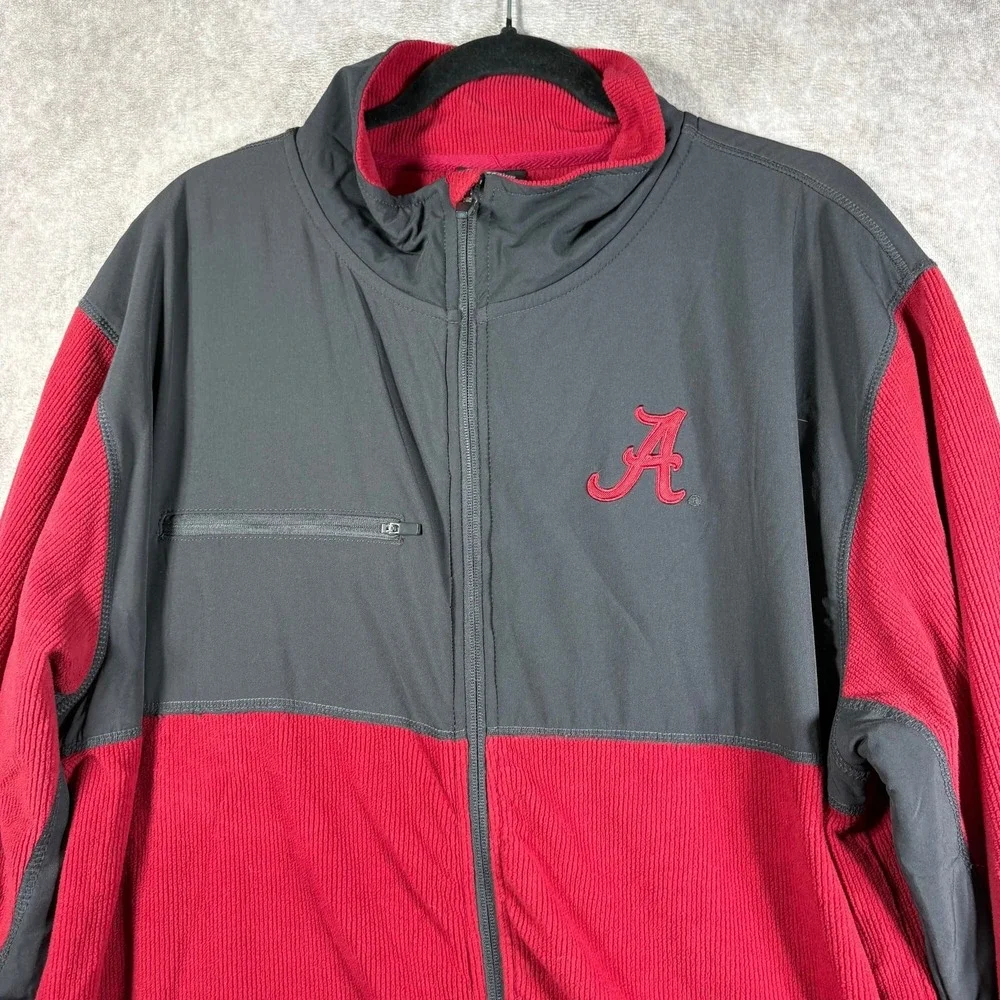 Colosseum Alabama Crimson Tide Jacket Mens Size XL Red Gray Colorblock Knit